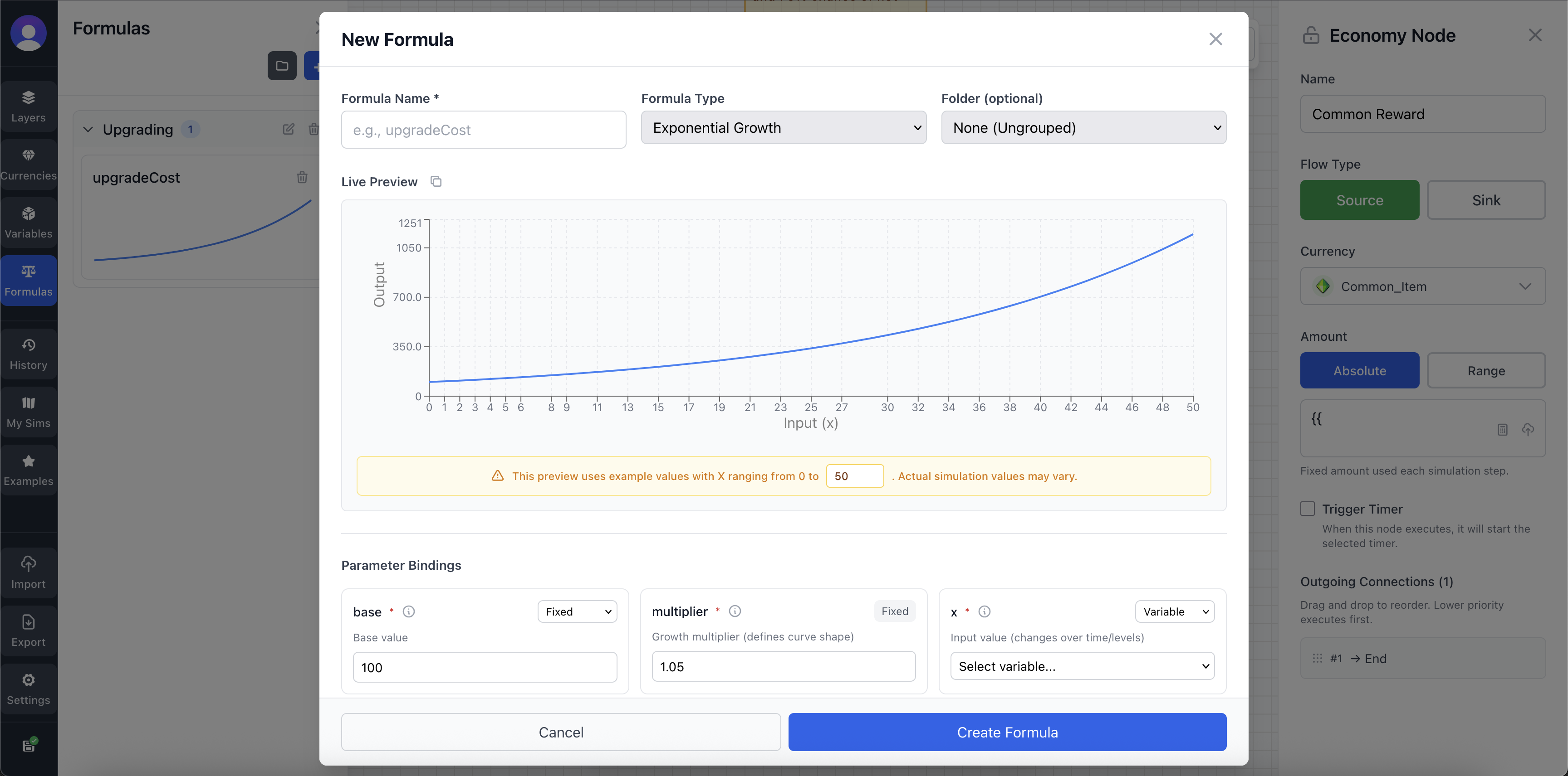 Create Formula Modal